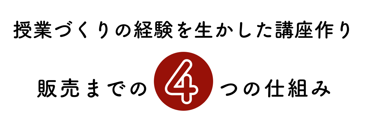授業づくりの経験を生かした講座作り販売までの4つの仕組み